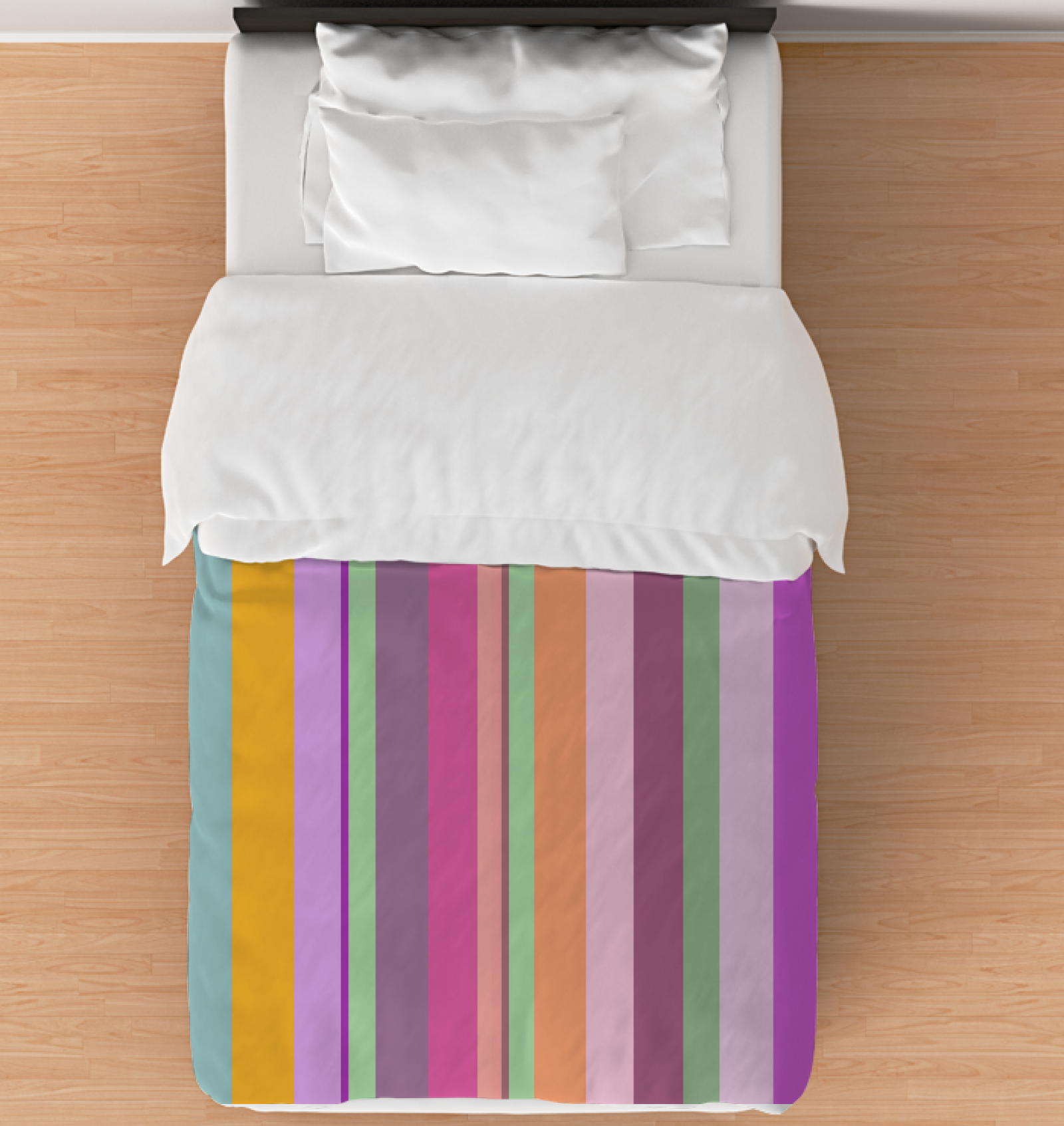 Urban Chic Stripes Duvet Cover displayed in a modern bedroom setting.