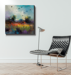Serene River Reflections Wrapped Canvas