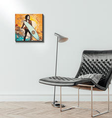 Side profile of Surfing 5 09 Wrapped Canvas
