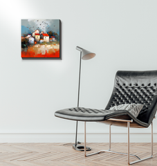 Tranquil Sunset Landscape Wrapped Canvas