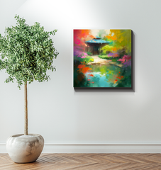 Lakeside Serenity Landscape Wrapped Canvas