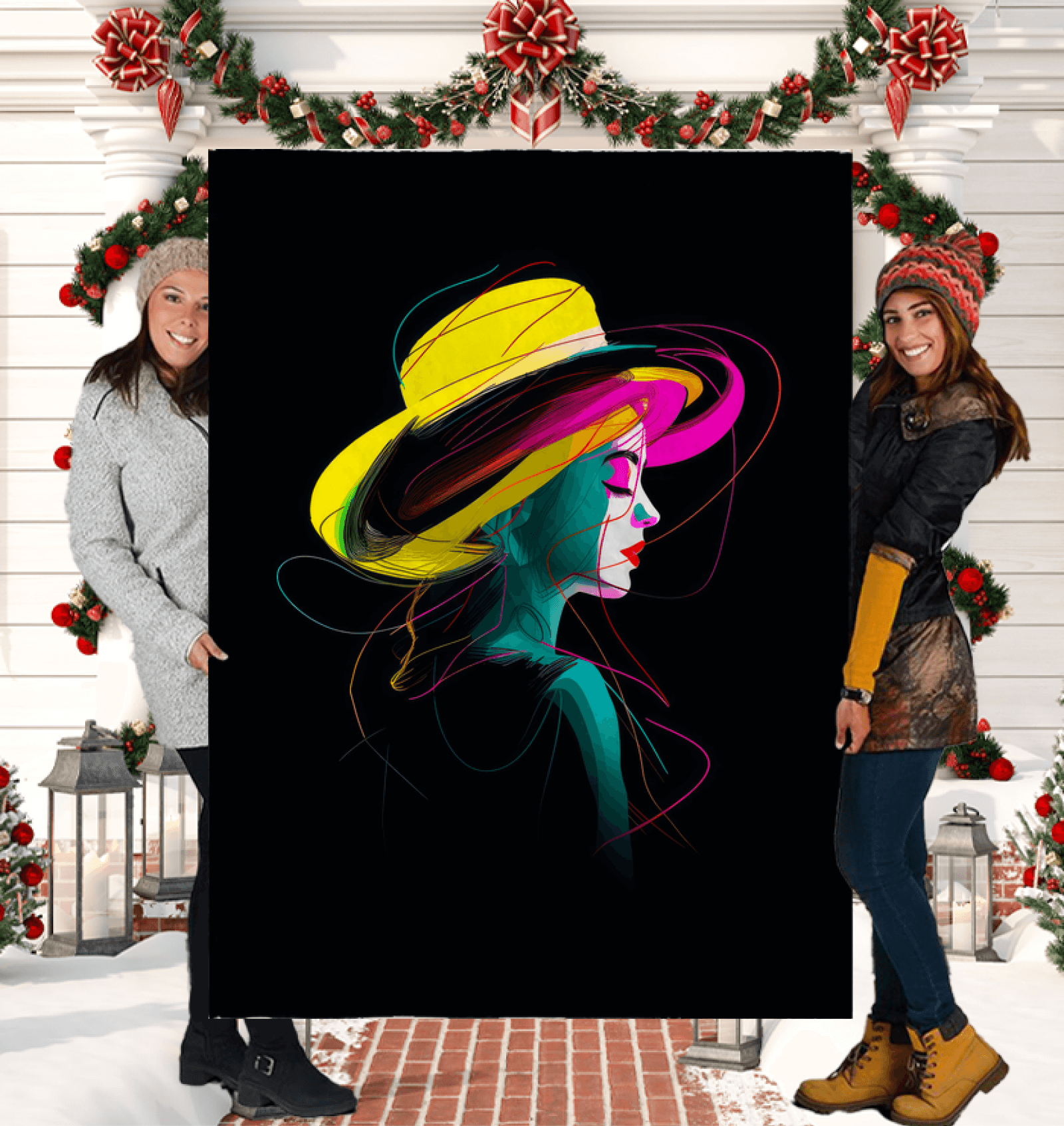 Futuristic Neon Glow Sherpa Blanket - Beyond T-shirts