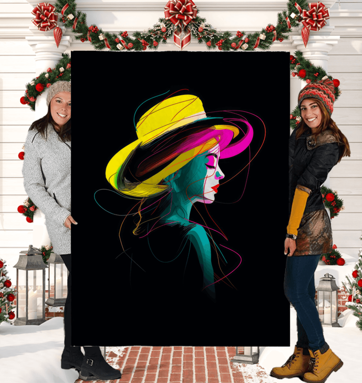 Futuristic Neon Glow Sherpa Blanket - Beyond T-shirts