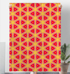 Artistic Sherpa blanket with vibrant mosaic design