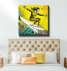 Surfing 1 10 Wrapped Canvas - Beyond T-shirts