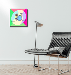 Drums Line Art Wrapped Canvas - Beyond T-shirts