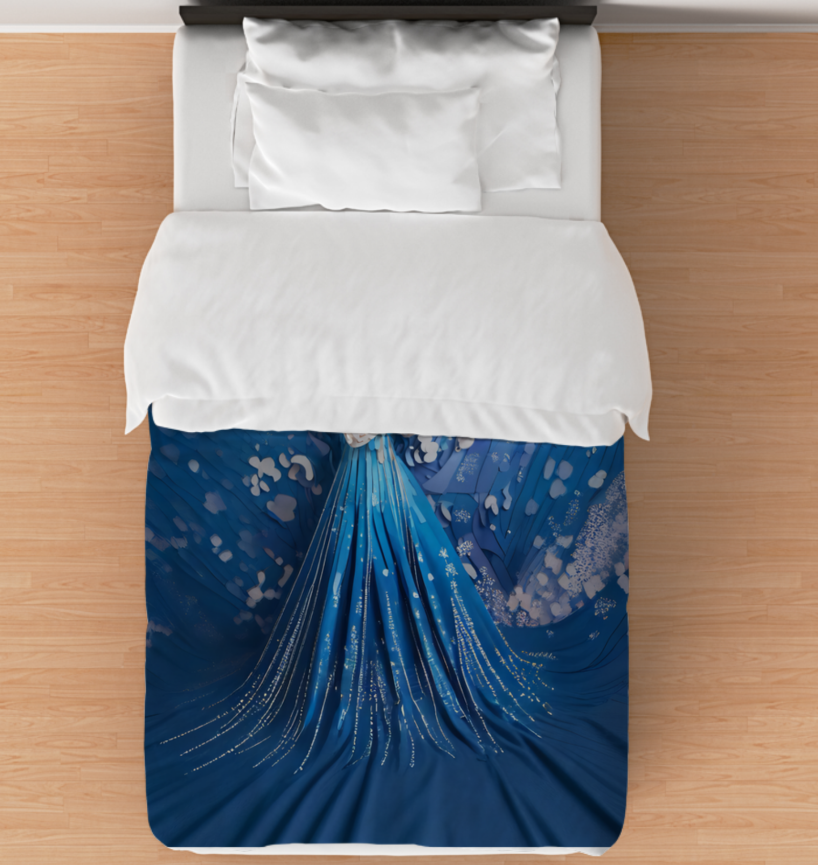 Duvet cover with delicate origami butterfly design.