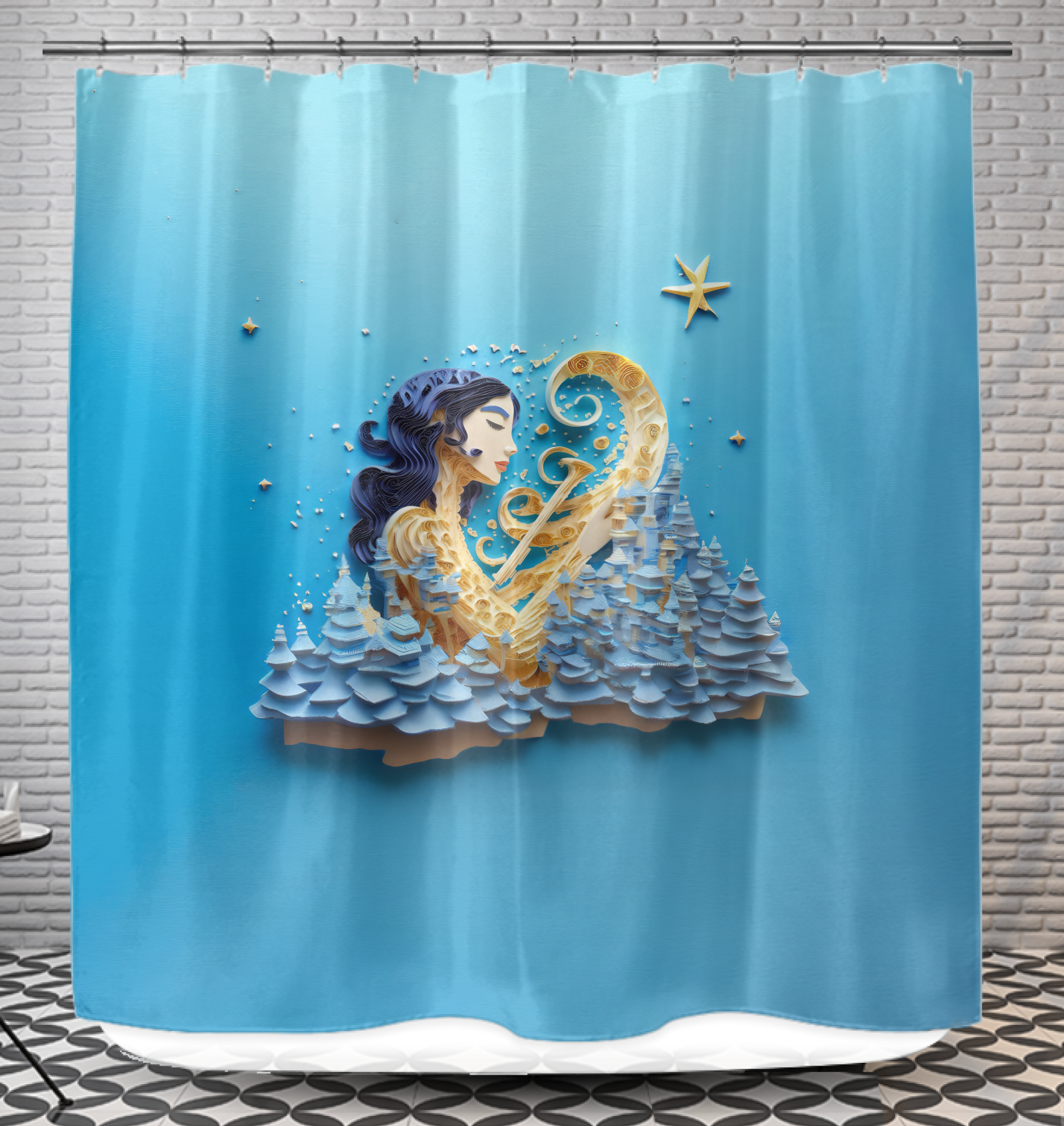 Oceanic Adventure Shower Curtain with vibrant ocean design.