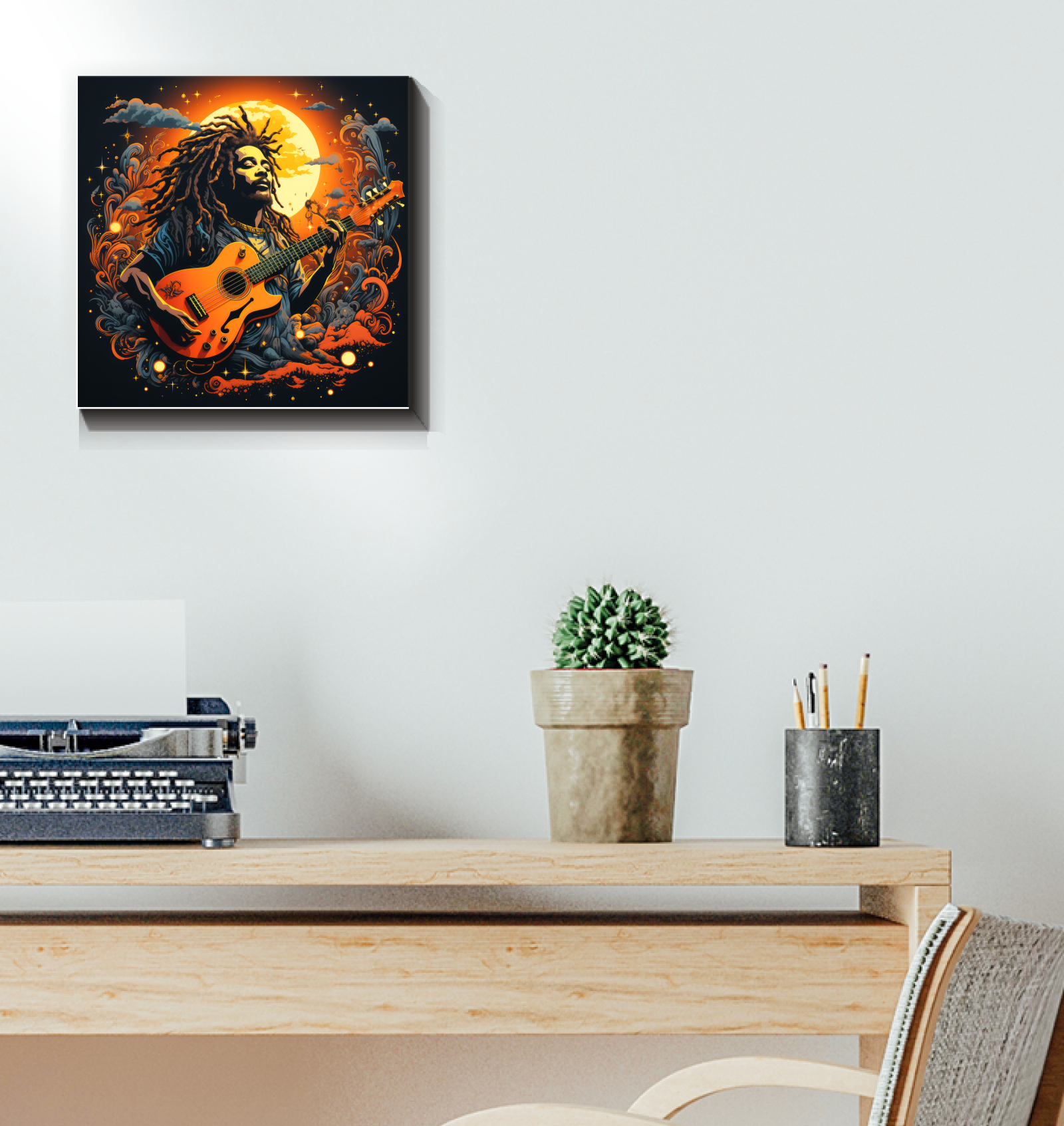 Electric Guitar Vibe Rock Music Canvas Print