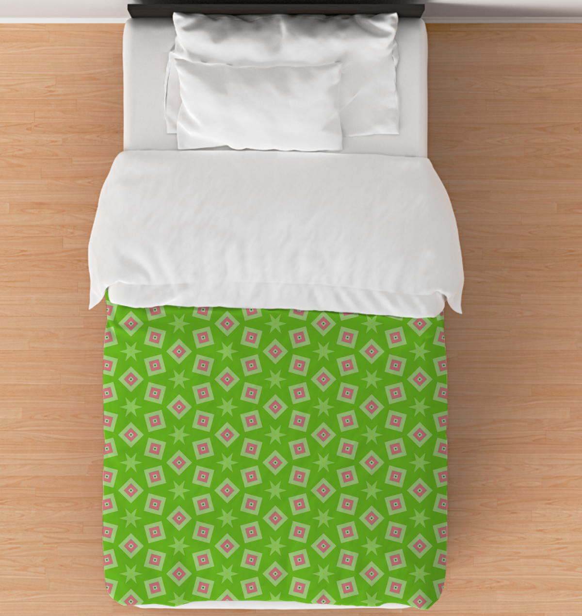 Chevron patterned comforter in stylish design for modern bedroom decor.