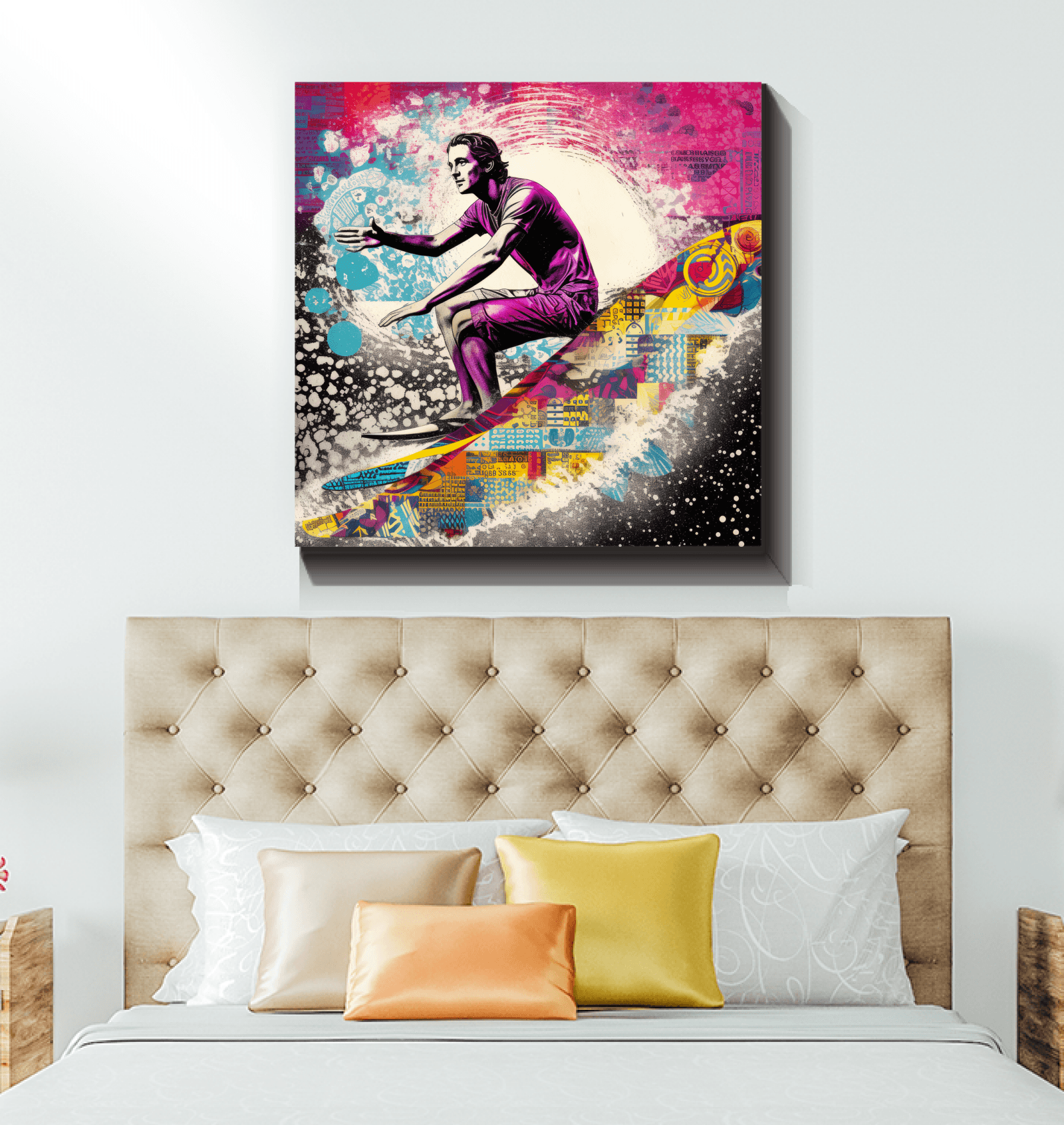 Surfing Essence Canvas Art - Beyond T-shirts