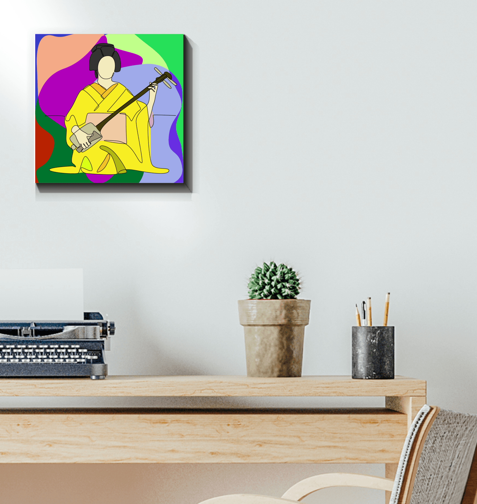 Geisha1 Wrapped Canvas - Beyond T-shirts