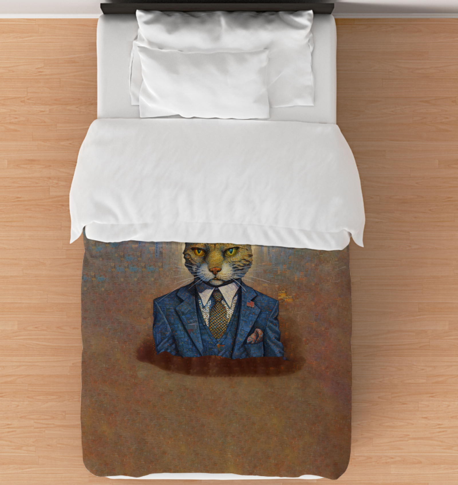 Close-up of Cat Lover's Paradise Duvet Cover design