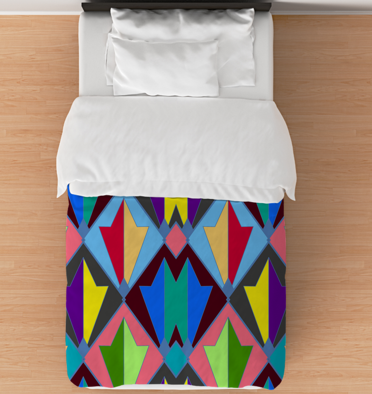 Whispering Vines Art Nouveau Comforter - Twin on a neatly made twin bed.