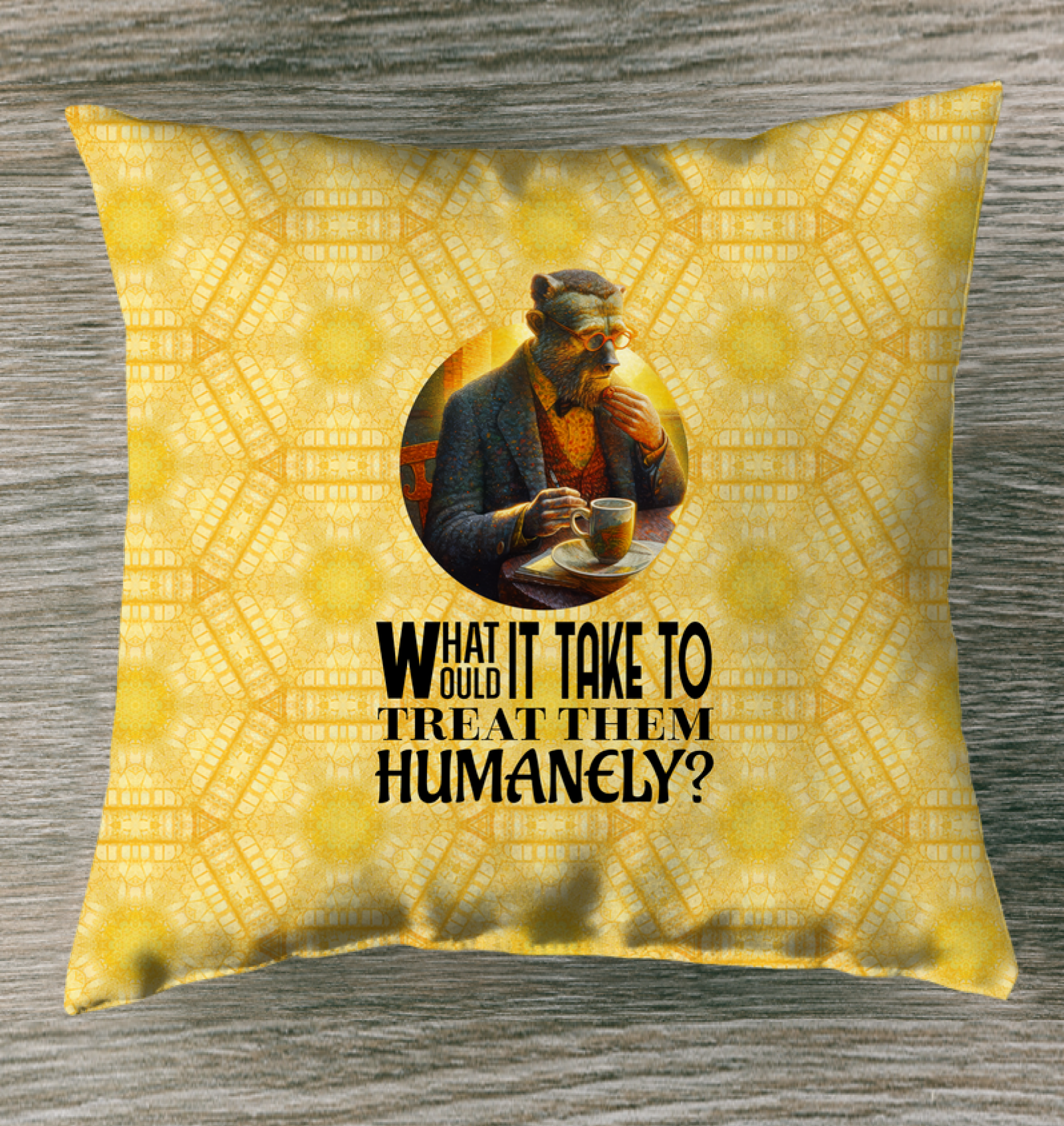 Adventurous Monkey Explorer illustrated on outdoor pillow.