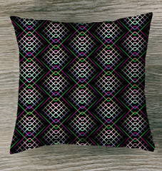 Bright tropical leaf design on outdoor pillow