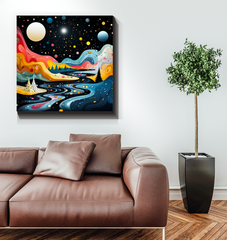 Luminous Lilies Pond Landscape Canvas
