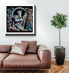 Motown Magic Wrapped Canvas on living room wall.