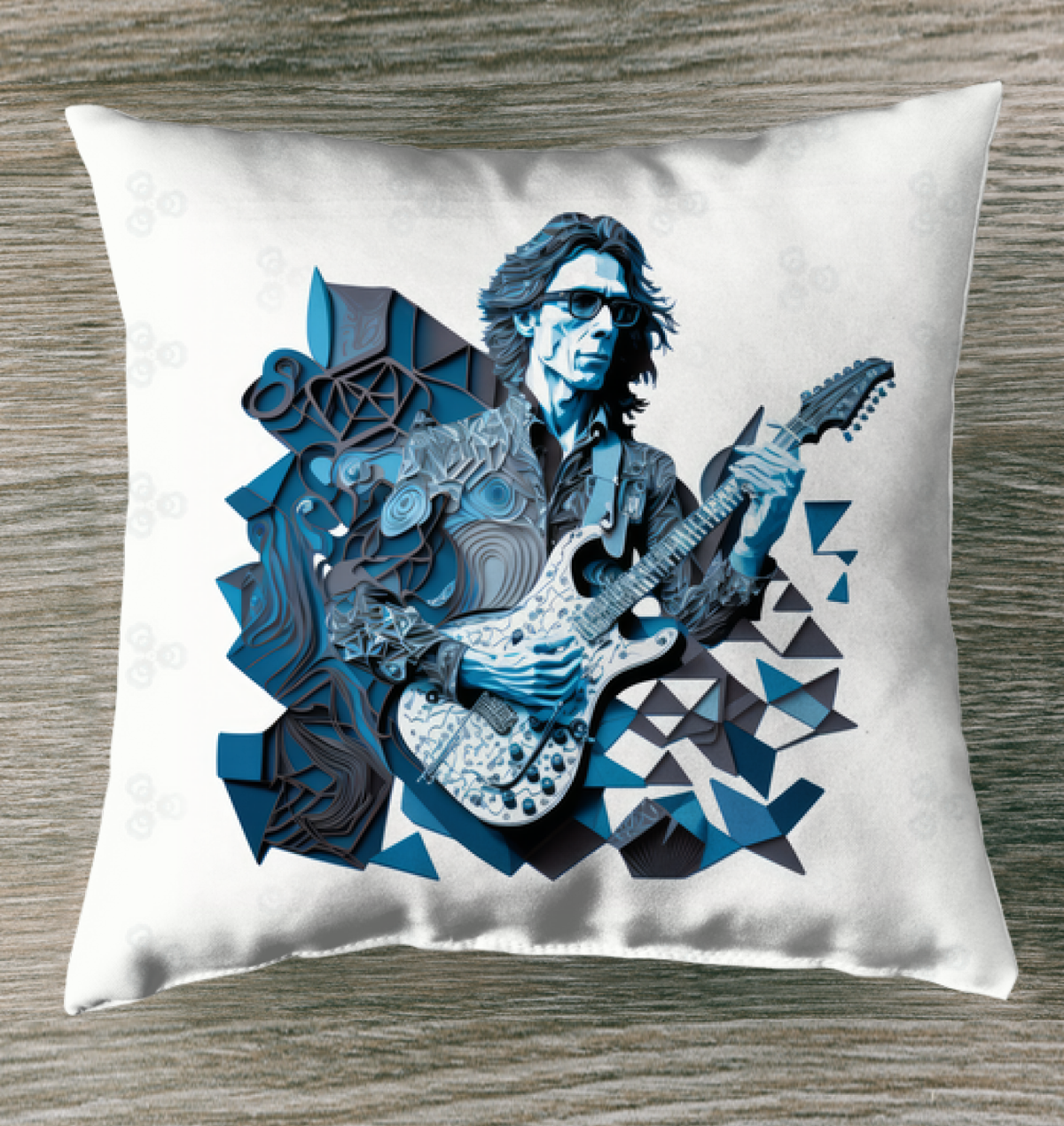 Guitar Virtuoso Outdoor Pillow