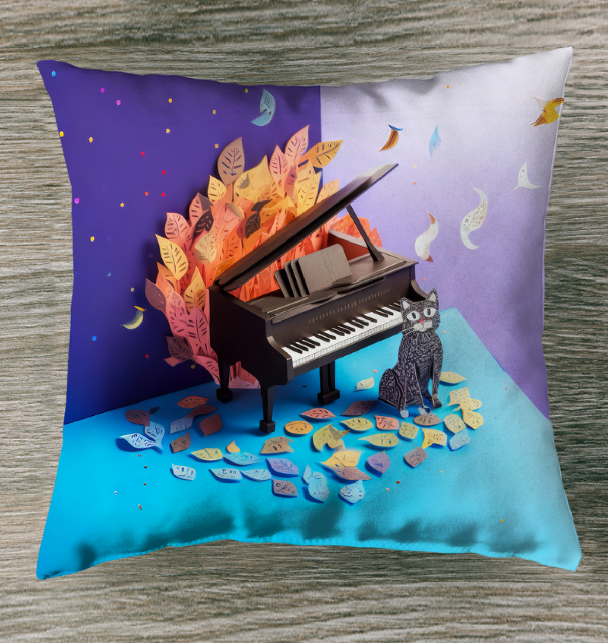 Artistic Paper Kirigami Arabian Nights indoor pillow design.