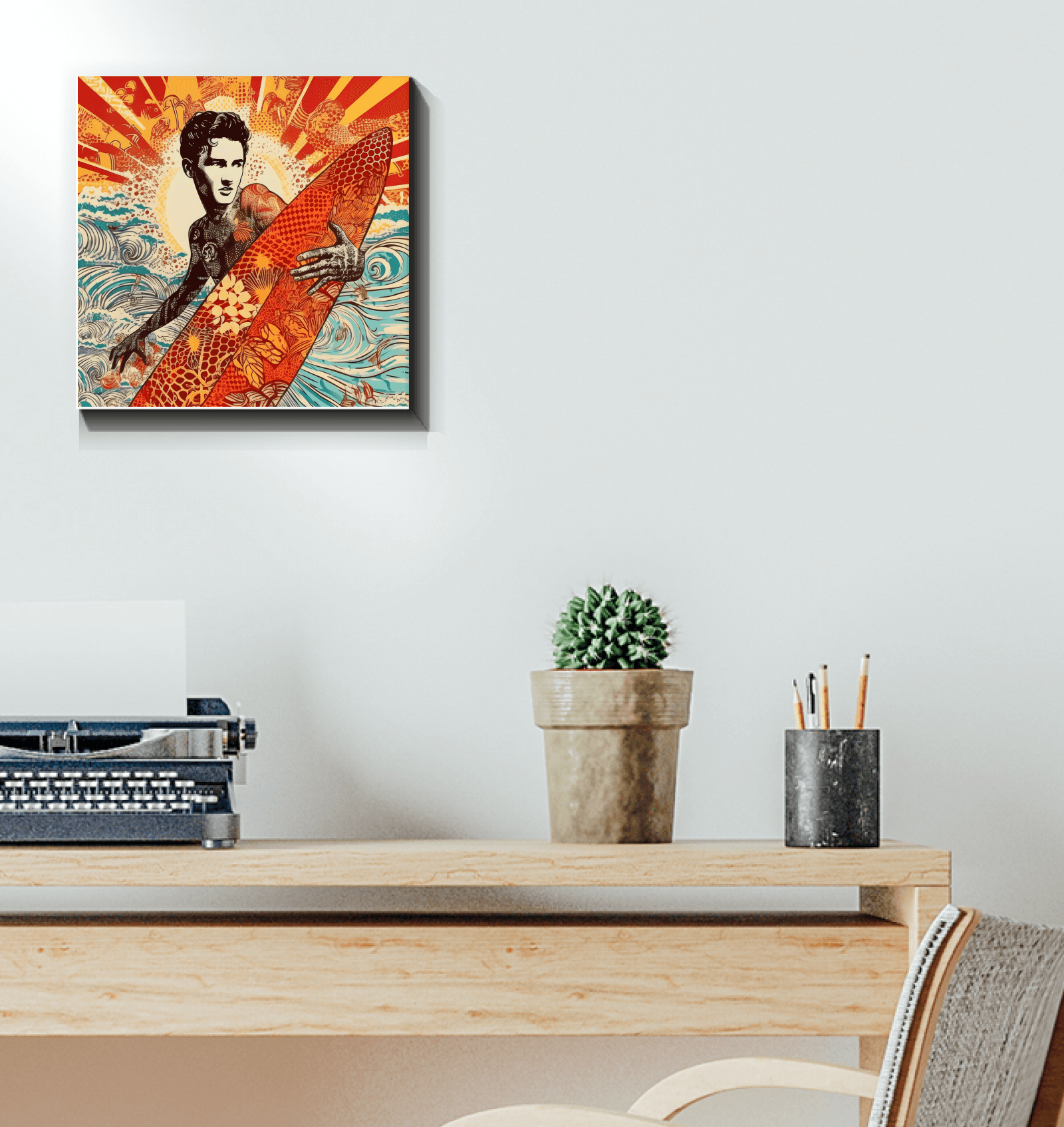 Surfing Serenity Canvas Art - Beyond T-shirts