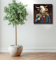 Cow's Serene Pasture Wrapped Canvas