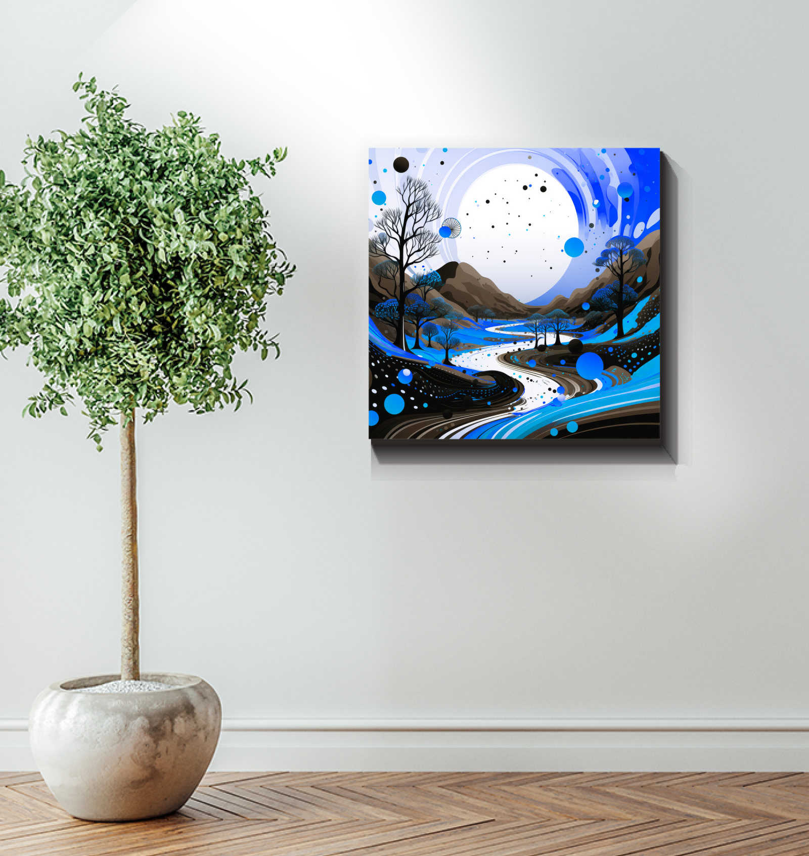 Enchanting Eclipse Celestial Landscape Canvas