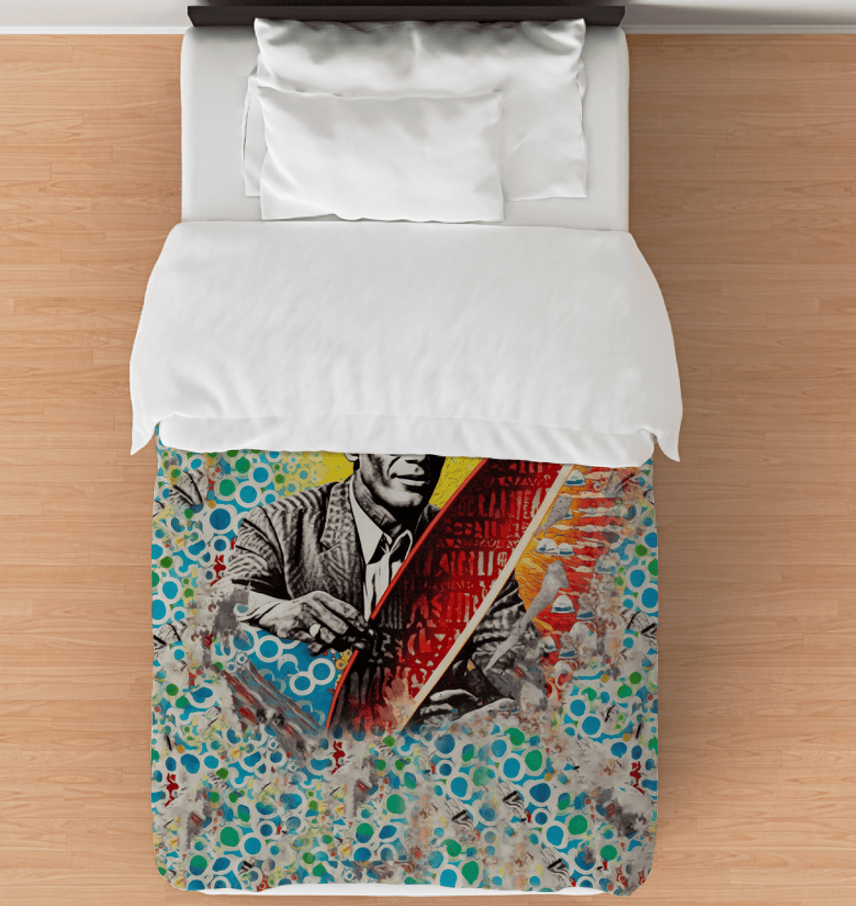 Elegant Surfing 5 23 Duvet Cover featuring calming wave patterns for a tranquil bedroom atmosphere.