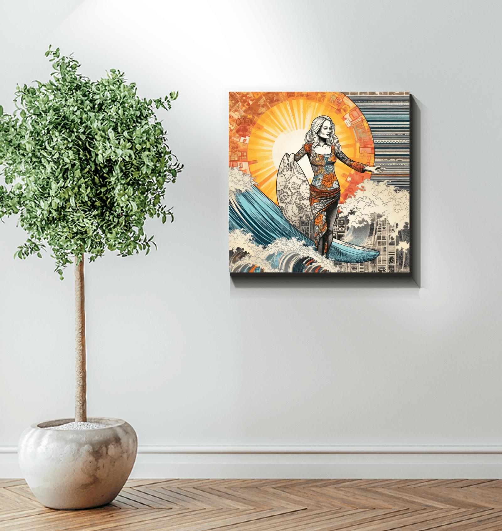 Surfing Adventure Canvas Print - Beyond T-shirts