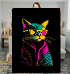 Cats' Night Prowl Sherpa Blanket - Beyond T-shirts