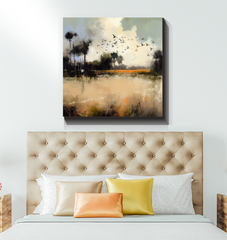 Desert Oasis Landscape Wrapped Canvas