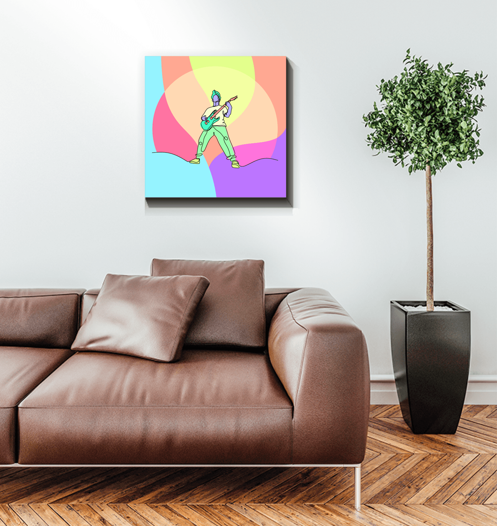 Boy Playing Guitar 1 Wrapped Canvas - Beyond T-shirts
