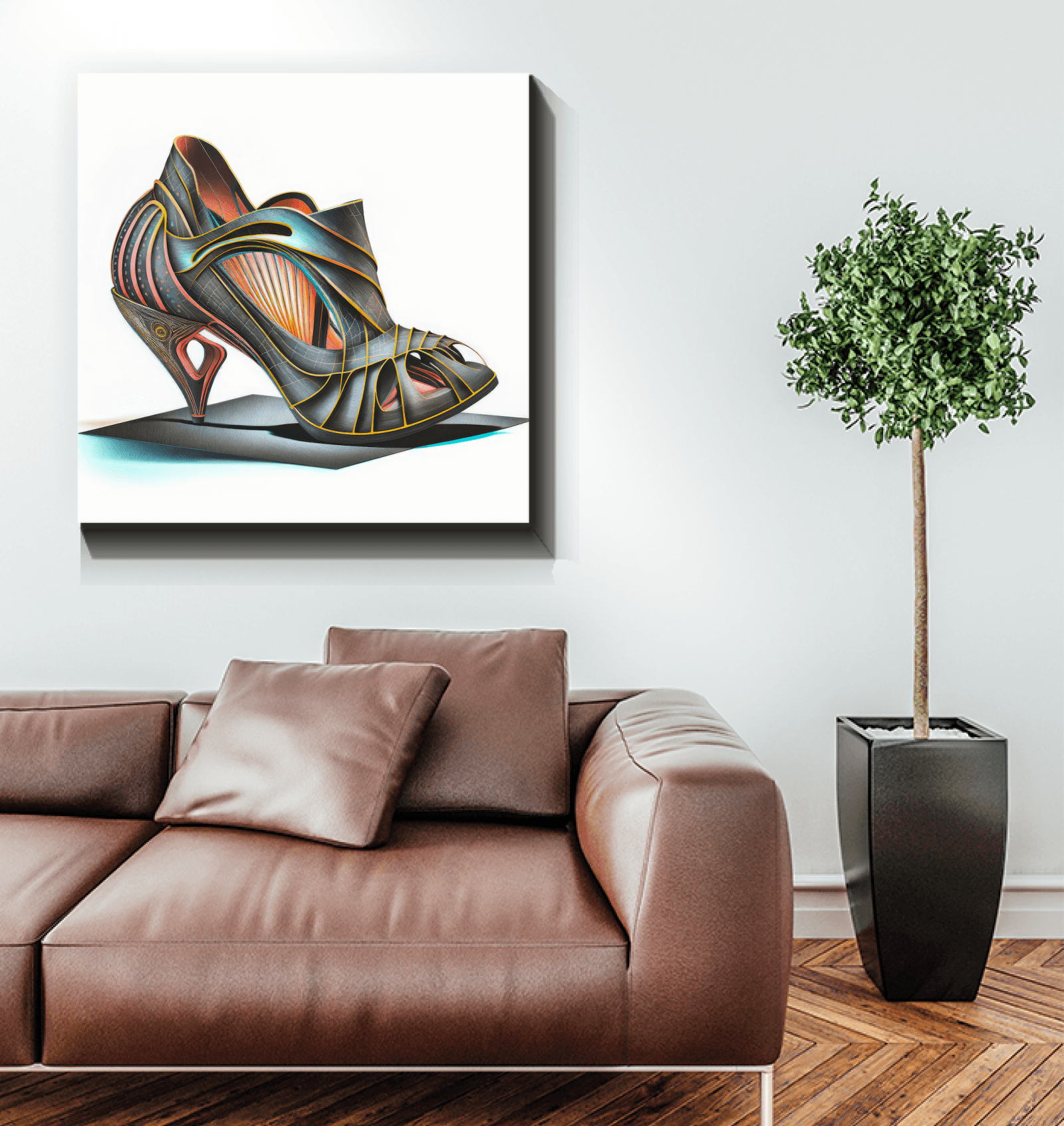 Walk the Future - Futuristic Shoe Wrapped Canvas - Beyond T-shirts