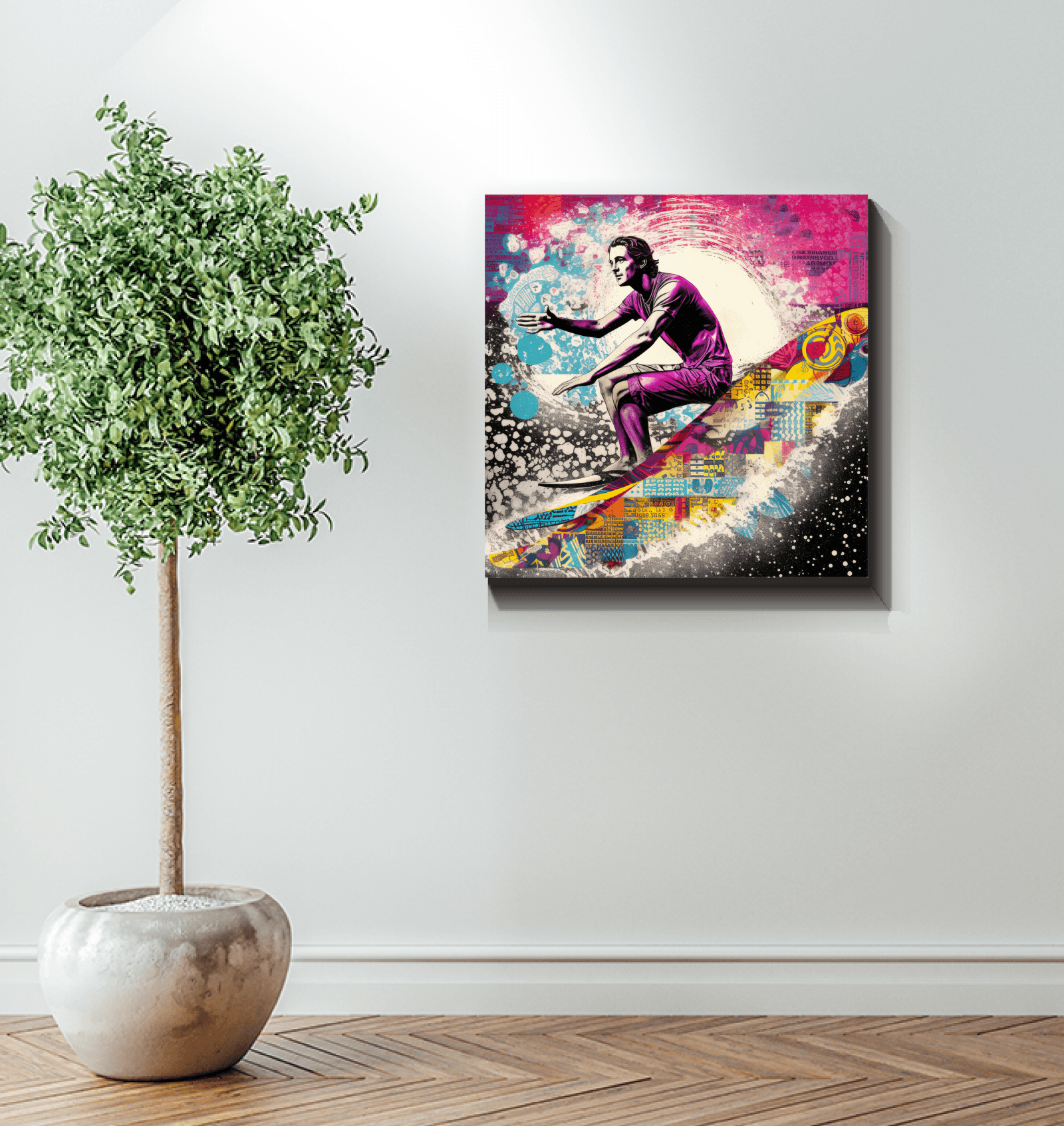 Surfing Essence Canvas Art - Beyond T-shirts