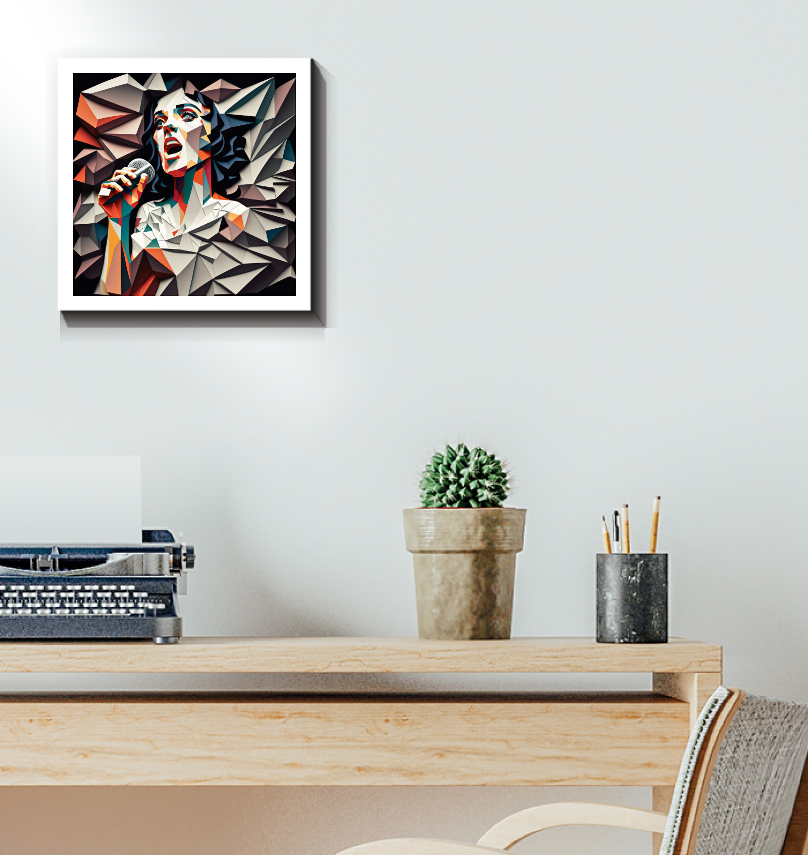 Vibrant grunge scene wrapped canvas