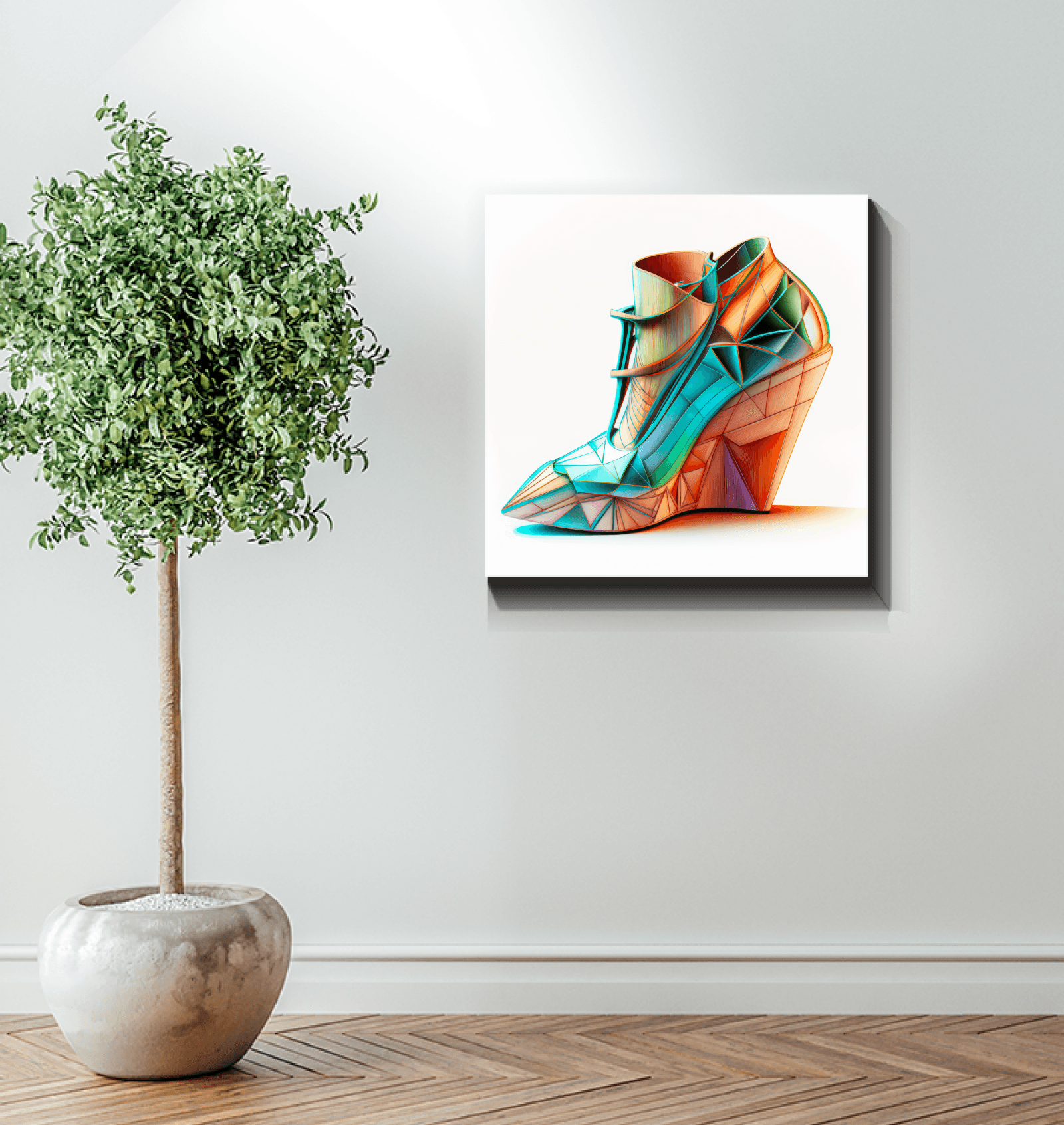 Artful Evolution - Futuristic Shoe Wrapped Canvas - Beyond T-shirts