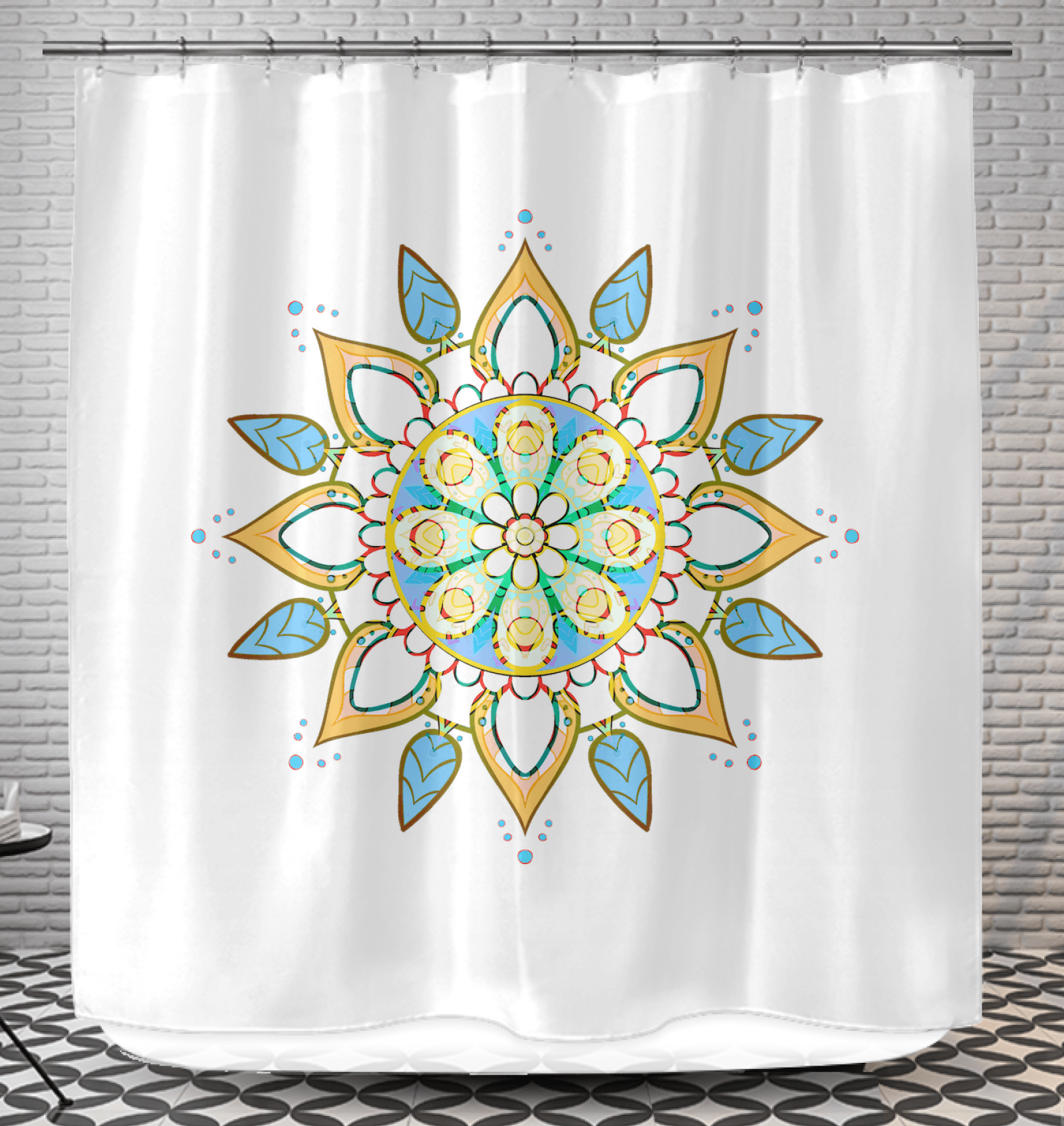 Mandala Reflections Watercolor Curtain - Beyond T-shirts