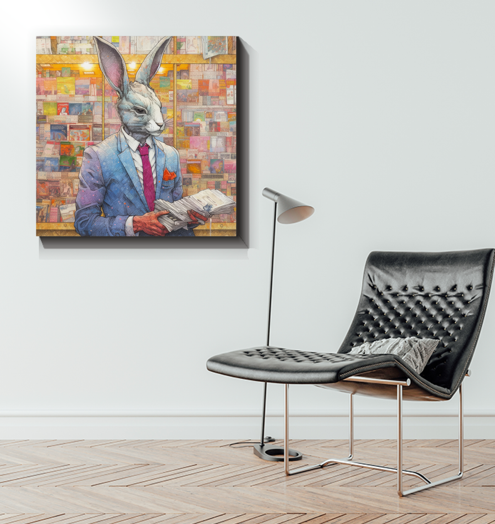Business Monkey with Briefcase Wall Art.