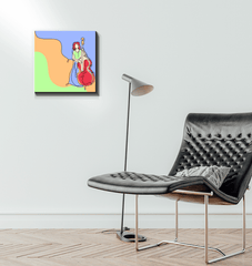 Contrabass Line Art 1 Wrapped Canvas - Beyond T-shirts