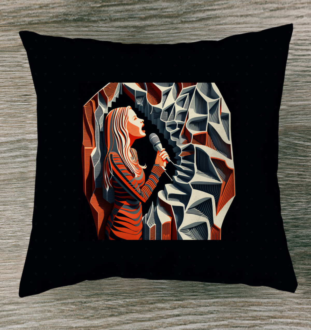 Musical Sunset Outdoor Pillow