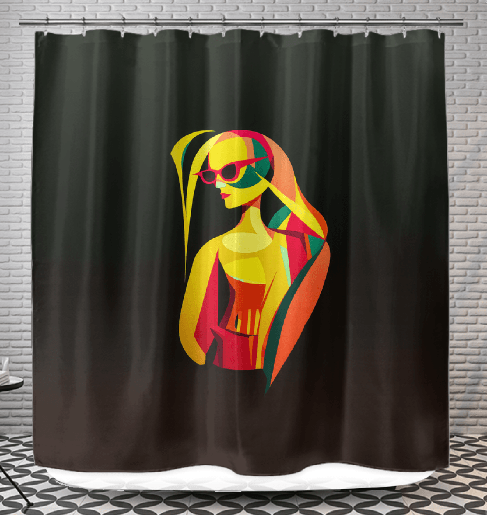 Runway Glamour in Black and White Curtain - Beyond T-shirts