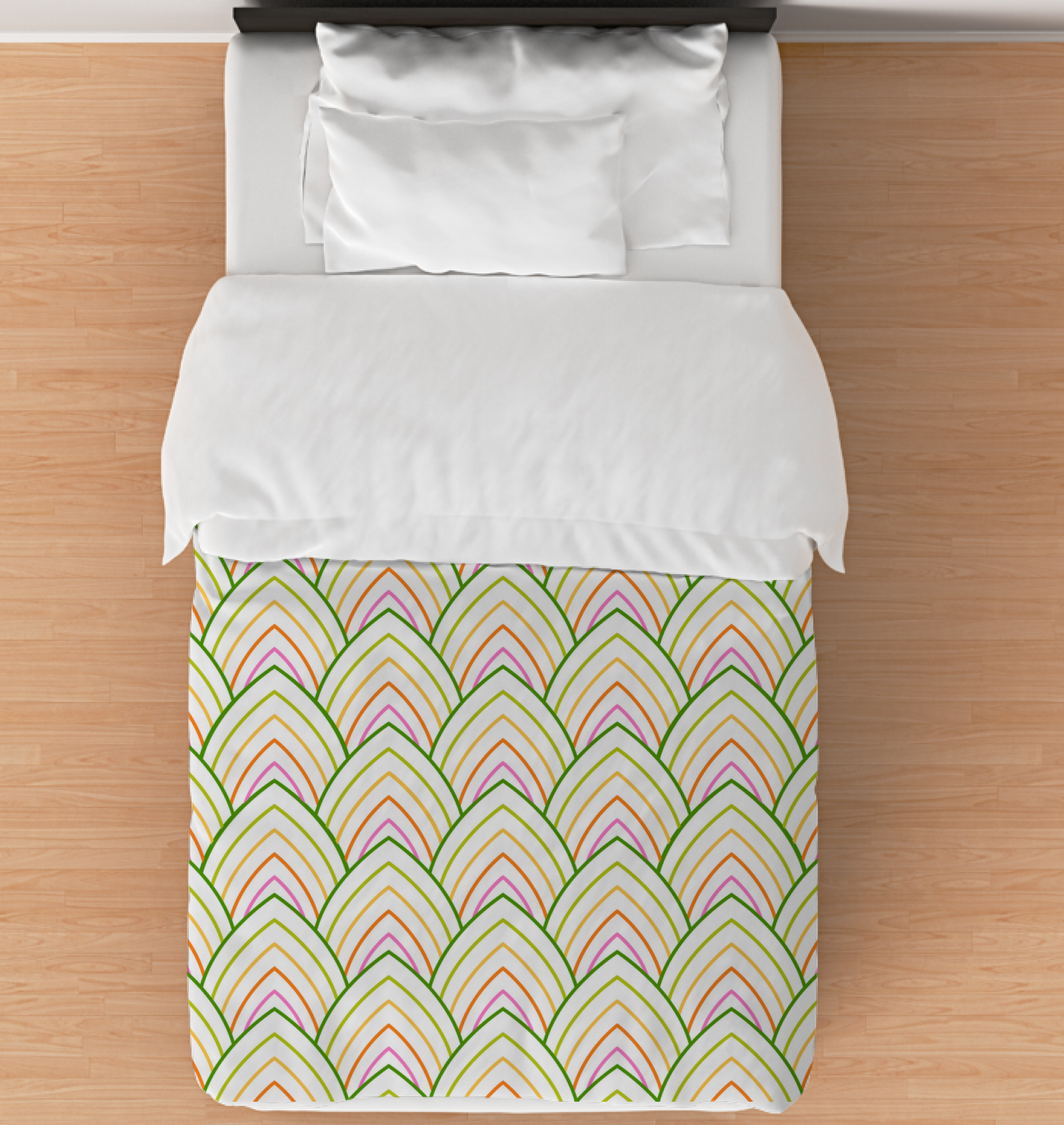 Bohemian-inspired twin duvet cover in vibrant patterns.