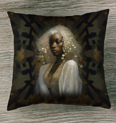 Close-up of Vintage Garden Outdoor Pillow with floral pattern