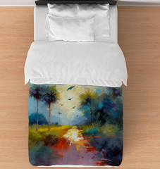 Enchanted Forest Landscape Duvet Cover