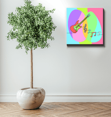 Guitar Line Art Wrapped Canvas - Beyond T-shirts