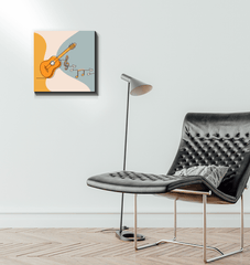 Guitar Line Art 3 Wrapped Canvas - Beyond T-shirts