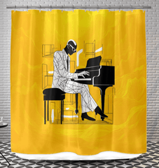 Glam Rock Revival Bathroom Curtain - Beyond T-shirts