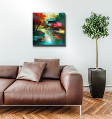 Sunset Serenity Landscape Wrapped Canvas