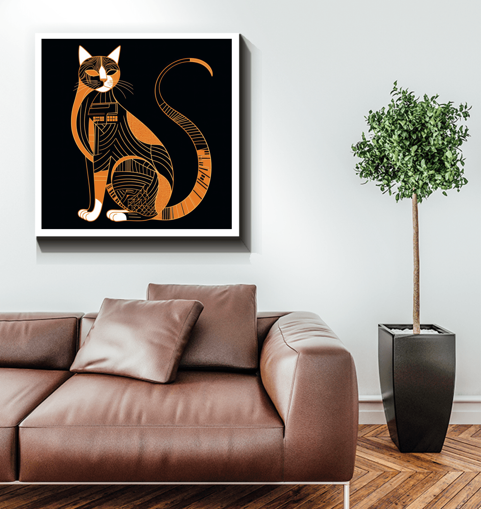 Majestic Feline Silhouette Canvas - Beyond T-shirts