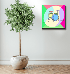 Drums Line Art Wrapped Canvas - Beyond T-shirts